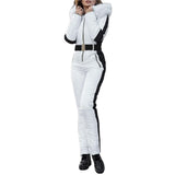 Sneeuwpak voor dames, eendelig skioverall voor dames, waterdicht, winddicht, winter, warm, eendelig skipak voor dames, eendelig met capuchon, jumpsuit voor wandelen, klimmen, geïsoleerd snowboarden