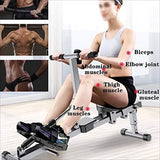 cardio-oefening roeimachines huishouden stille gewichtsverlies machine indoor opvouwbare roeimachine afslanken buik fitnessapparatuur (kleur: Zwart Maat: 1423048 cm)