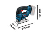 Bosch Professional 18V System accudecoupeerzaag GST 18 V-LI B (beugelversie, zaagdiepte in hout/alu/metaal: 120/20/8 mm, 3 decoupeerzaagbladen, antisplinterplaatje, zonder accu's en oplader, in doos)