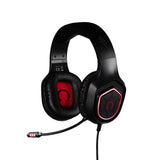 Konix Oberon Bedraad Gaming Headset voor PC, PS4, PS5, Switch en Xbox, luidspreker van 50 mm, zeer gevoelige microfoon, rode ledverlichting, zwart