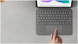 Logitech Combo Touch beschermhoes met toetsenbord voor iPad Pro 11 inch (1e, 2e, 3e, 4e generatie - 2018, 2020, 2021, 2022), achtergrondverlichting, trackpad op elk punt, QWERTY Spaans - grijs