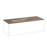 Laufen Il Bagno Alessi opzetwastafel, zonder kraangat, met overloop en aftapkraan, 120x50cm, H8179791881091, Kleur: Caffè mat