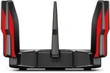 TP-Link AC5400 MU-MIMO Tri-Band Gaming Router, 8 × Gigabit LAN-poorten, 1,8 GHz 64 Bit Quad-Core CPU, 2 × USB 3.0-poorten, ideaal voor gaming Xbox/PS4/Steam en 4K, compatibel met Alexa (Archer C5400X)