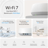 TP-Link Deco BE25 WiFi 7 Mesh WLAN (3 stuks), BE3600 dual-band, 2 x 2,5 Gbit/s poort voor elke eenheid, WPA3, 4 streams, 160 MHz kanalen, gastennetwerk, HomeShield, aanbevolen voor huizen met 4-6