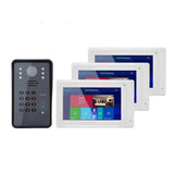 7 inch 3 Display Draadloze WIFI RFID Wachtwoord Video Deurbel Deurbel Intercom Systeem met Wired IR-CUT 1080P Wired Camera