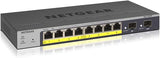 NETGEAR GS110TP 10-poorts Gigabit Ethernet LAN PoE-switch Smart Managed Pro (8x PoE+ 55W, 2x 1G-SFP, beheer lokaal of op afstand via Insight-cloud, zonder ventilator, met ProSAFE levenslange garantie)