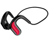 ESSONIO Bone Sound Hoofdtelefoon, Bluetooth 5.0, botgeluid hoofdtelefoon, draadloos, met microfoon, voor sport, luisteren, fietsen, hardlopen, gym (rood)