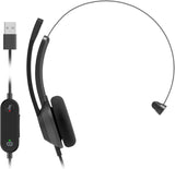 Cisco Headset 321 USB, bekabelde enkele on-ear hoofdtelefoon, Webex-controller met USB-A, Carbon Black, 2 jaar beperkte aansprakelijkheidsgarantie (HS-W-321-C-USB)