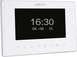 MATHFEL 2-draads video 2 familiehuis Fingerprint deurintercom intercom fisheycamera 170 graden buitenstation zilver 4x7'' monitor wit