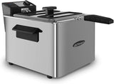 Orbegozo FDR80 Professionele friteuse, regelbare thermostaat, lichtindicatoren, oververhittingsbeveiliging, 3000 W, 8 liter, roestvrij staal