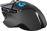 Logitech G502 Lightspeed Draadloze Gaming Muis, HERO 16K sensor, 16.000DPI, RGB, aanpasbare gewichten, 11 instelbare Knoppen, lange batterijduur, on-board geheugen, PC/Mac - Zwart (Duitse verpakking)