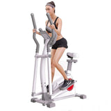 Step Fitness Machines, Elliptische Machine Trainer - Verstelbare 8 Niveaus Weerstand en Zittingen, met Digitale Monitor en Hartslag Handgrepen Magnetische Soepele Stille Aangedreven Elliptische Trai