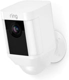 Ring Spotlight Cam Battery, HD-beveiligingscamera met led-spots, alarm, tweeweg-audio, werkt op accu | Inclusief proefabonnement van 30 dagen op Ring Protect Plus | Wit