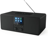 Philips R8805/10 Internetradio, DAB+ Radio met Spotify Connect (Bluetooth, Sleeptimer, Dubbel Alarm, Qi-Oplaadpad voor Draadloos Opladen, USB) Zwart