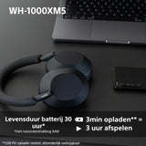 Sony WH-1000XM5 Noise Cancelling draadloze hoofdtelefoon - 30 uur batterijduur - Over-ear - Geoptimaliseerd voor Alexa en Google Assistent - met ingebouwde microfoon voor telefoongesprekken – Zilver