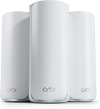 NETGEAR Orbi WiFi 7 mesh-netwerksysteem (770-serie) WiFi 7 router met 2 satellietrepeaters - dekking tot 540 m², 100 apparaten, tot 11 Gbps (RBE773)