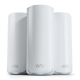 NETGEAR Orbi WiFi 7 mesh-netwerksysteem (770-serie) WiFi 7 router met 2 satellietrepeaters - dekking tot 540 m², 100 apparaten, tot 11 Gbps (RBE773)