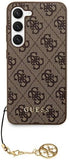 Guess GUHCS24SGF4GBR Hoes voor S24 S921 bruin hardcase 4G Charms Collection