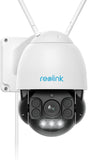 Reolink 5MP PTZ WiFi-camera Voor Buiten, 5X Optische Zoom, 190ft Full-Color Nachtzicht, 2.4/5GHz WiFi-camera met Persoons/Voertuigdetectie, Automatisch Volgen, 360° Zicht, 2-Weg Audio, IP66, RLC-523WA