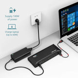 WAVLINK USB C Dual 4K Laptop Docking Station met 60W Power Delivery, ondersteunt dubbele 4K video-uitgangen (DisplayPort en HDMI, Gigabit Ethernet, Audio Out en Mic In, 4 USB 3.0 en 2 USB C-poorten)