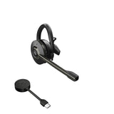 Jabra Engage 55 convertible draadloze headset met oorhaak, hoofdband, nekband, Link 400 USB-C DECT adapter, noise cancelling microfoon - MS Teams gecertificeerd, werkt met andere platformen - zwart