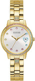 GUESS Dames Horloge Drie van Harten Roestvrij Staal