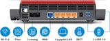 AVM FRITZ!Box 5590 Fiber Edition XGS-PON glasvezel modemrouter en MESH Master met Wi-Fi 6 tot 2400 Mbit/s (5 GHz) + 1200 Mbit/s (2,4 GHz), 2,5 Gigabit LAN, 4x gigabit-LAN, 2x USB 3.0