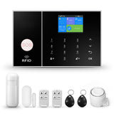 PGST Draadloos huisalarm, draadloos alarmsysteem, WIFI + GSM voor thuis en appartement, met deur/raamcontact, bewegingsmelder, werkt met Alexa en Google voor thuis