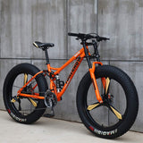 26 inch mountainbikes volwassen mountainbike volwassen jongens meisjes vetband mountain trail fiets koolstofstaal frame antislip fietsen, oranje, 26 inch 24 versnellingen