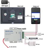 7 inch 3 Display Draadloze WIFI RFID Wachtwoord Video Deurbel Deurbel Intercom Systeem met Wired IR-CUT 1080P Wired Camera