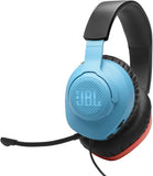 JBL Quantum 100N, Bedrade Over-Ear Gaming Headset met Afneembare Microfoon, JBL QuantumSOUND en Geheugenschuim, Compatibel met Meerdere Platforms en Windows Sonic Ruimtelijk Geluid, in Blauw/Rood