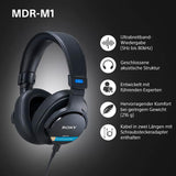 Sony MDR-M1 Studio Hoofdtelefoon met gesloten achterkant - Bedraad, Ultra-Wideband Afspelen (5Hz-80kHz), ideaal voor studio-opname en mixen, lichtgewicht ontwerp (216 g), inclusief 2 afneembare