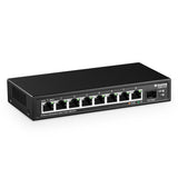 MokerLink 8-poorts 2.5Gigabit Ethernet Switch met 10G SFP-slot, 8 x 2.5G Base-T poorten compatibel met 10/100/1000 Mbps, Metal Unmanaged Fanless Small Network Switch