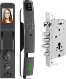 3D Face Smart Deurslot, NFC Keyless Entry Deur Outdoor Digitaal Slot Met Beveiligingscamera Deurslot Met Code En Vingerafdruk Biometrisch, Slimme Sloten Voor Voordeur(lock 30 * 240mm)