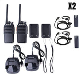 Retevis RT24 Vergunningsvrije Portofoon 16 Kanalen PMR446 Walkie Talkies CTCSS/DCS VOX Oplaadbaar Walkie Talkie met Headset en USB-laadstation (2 Paar, Zwart)