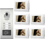 Draadloze deurbel 7 Inch 2/3/4/5/6 Appartement/Familie Video Deurtelefoon Intercom Systeem RFID 1000TVL Camera Deurbel Nachtzicht Camera Water voor het Thuisschoolkantoor (Size : E KIT)