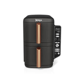 Ninja Double Stack XL – Verticale luchtfriteuse met dubbele lade met 4 kookstanden, 2 laden en 2 rekken, ruimtebesparend design, 9,5 l inhoud, 6 functies, 8 porties, pincet,