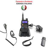 TECHSIDE Krachtige 8 W Tri-Power Radio TS-T9+ Dual Band Vhf/UHF compatibel met Baofeng vooraf geïnstalleerde kanalen Midland G9 Pro TI-F8+ PMR446 LPD SoftAir bewaking trekking | Premium Italiaanse