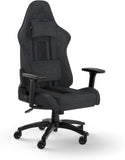 Corsair CF-9010052-WW TC100 Relaxed-gamingstoel stof geïnspireerd op racesport lendenkussen afneembaar nekkussen van traagschuim verstelbare armleuningen grijs en zwart Eén maat