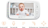 Motorola Nursery VM75 Babyfoon met camera met 5 inch ouderunit, babymonitor met nachtzicht, digitale zoom, twee-weg communicatie en slaapliedjes, kunststof, wit