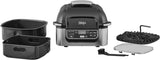 Ninja Foodi Grill & Airfryer, 5,7 Liter, 5 Kookfuncties, Airfryen, Grillen, Bakken, Braden en meer, Vaatwasmachinebestendige Onderdelen, Zwart/Zilver AG301EU