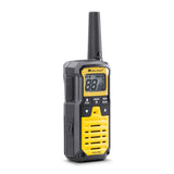 Midland XT50 PRO Dubbel Hobby & Werk, Volledig Optie Versie, Snelle Oplaadbare Walkie Talkie, 85 Kanalen PMR446 en RRM Kanaal, Waterdicht IPX2, USB, Transportkoffer, 8Km, Geel, 2 Eenheden