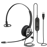 USB-headset Monaural hoofdtelefoon voor Call Center Skype Microsoft Lync met Noise Cancelling microfoon spraakherkenning microfoon voor Dragon met mic mute Call Button