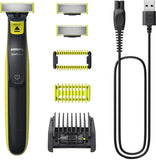 Philips OneBlade Original Face + Body – elektrische baardtrimmer, scheerapparaat en bodygroomer, 2 Original mesjes, 1 5-in-1 instelbare kam, 1 lichaamsset (model QP2824/30)