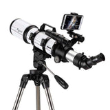 Professionele Diepe Ruimte, Telescoop voor Kinderen Volwassenen Astronomie Beginners, Refractor Telescoop voor Astronomie, Draagbare Reizen Telescoop met Stad, Multi-Layer Green Film, 80AZ