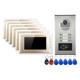 Videodeurbel Wired Home 7 '' Kleur Video Intercom RFID Camera Met 6/4/3/2 Monitor Video Deurtelefoon For Appartementen Makkelijke Installatie (Size : D KIT)