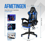 Avalo Gaming Stoel - Gamestoel - Ergonomische Bureaustoel Verstelbaar - Game Stoel - Gaming Chair - Zwart/Blauw