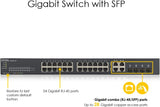 Zyxel 24-poorts Gigabit Ethernet Smart Managed Switch - Fanless ontwerp met 4 gigabit combo-poorten en hybride cloud-modus, Britse stekker [GS1920-24v2]