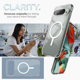 Spigen Ultra Hybrid OneTap Metal Ring MagFit Case voor Google Pixel 9 Pro XL [Made for Google] hoesje Compatibel met MagSafe magnetische case -Wit