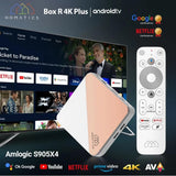 Homatics Box R 4K Plus Android 11 tv-mediaspeler (Chromecast, Google, Netflix, Disney +, Prime Video, Google Play Store, 4K UHD, HDR, WiFi 6, Bluetooth 5.0, spraakafstandsbediening, wit)